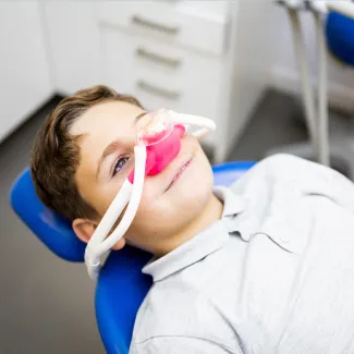 Kid getting some sedation before a procedure